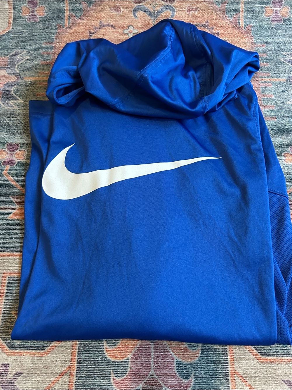 Nike Blue Hoodie with White Swoosh Logo
